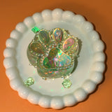 Green Sparkle Cat Paw